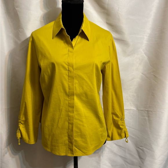 Dana Buchman Yellow Gold Ladies Button-Up  Long Sleeve Shirt - Picture 1 of 5